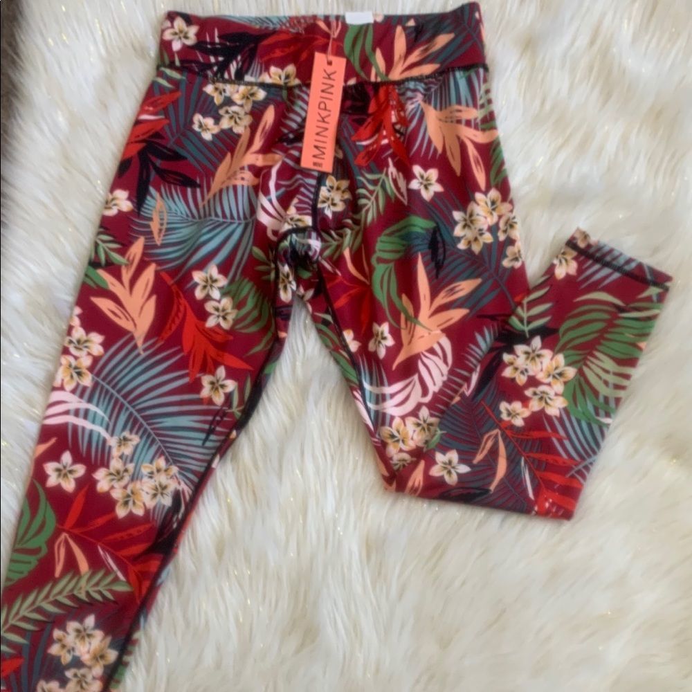 Mink Pink Move Multi Pink Floral Print Leggings